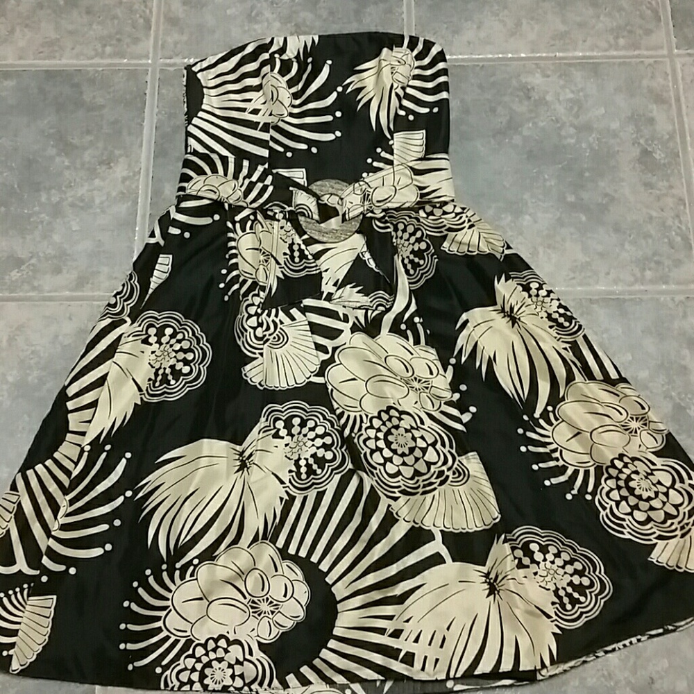 Silk strapless Talbot dress.